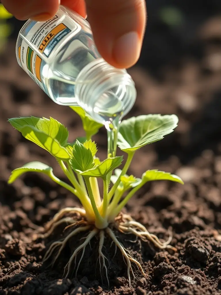 A close-up shot of the Organix Gro liquid fertilizer being poured into a measuring cup, highlighting its liquid consistency and ease of use in organic farming applications.
